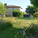 Grand gîte - 12 personnes Façade en pierre du gîte à Baleyssagues, typique du Lot-et-Garonne, avec terrasse et vue sur la nature