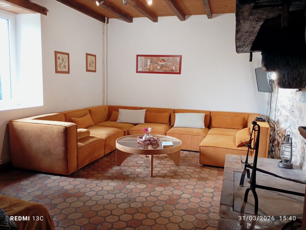 Grand salon chaleureux